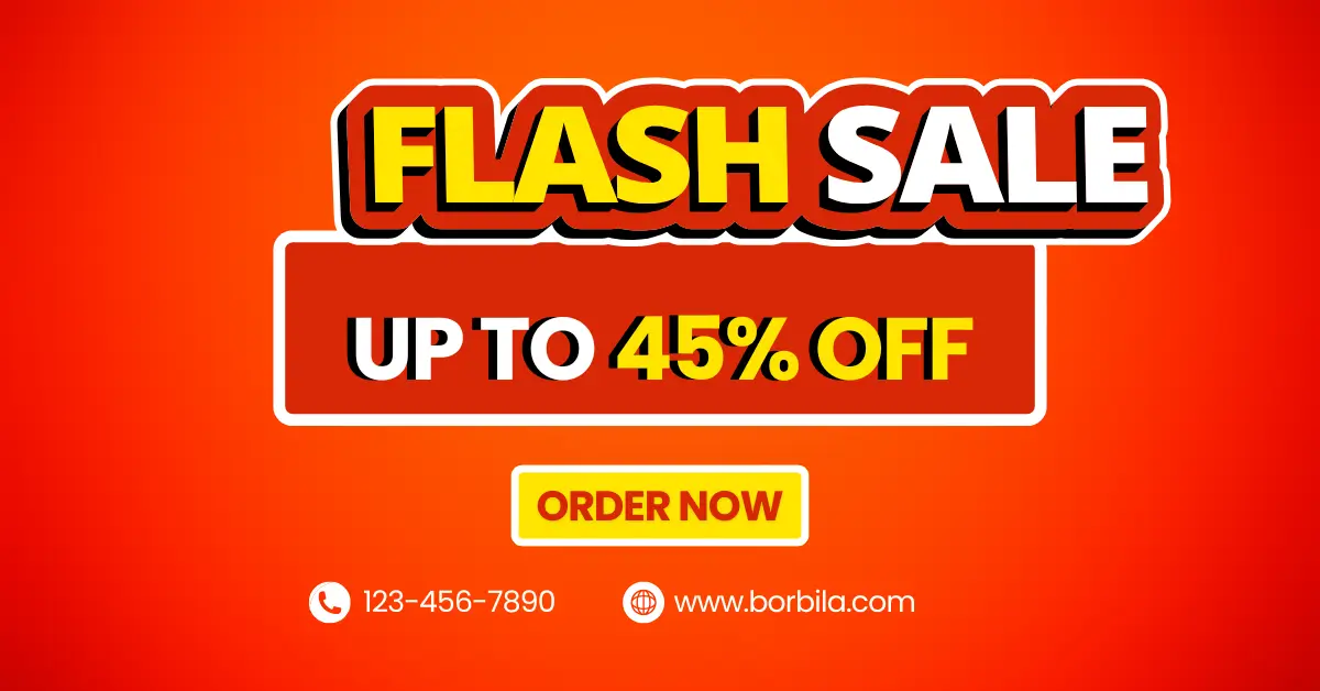 Orange Modern Flash Sale Facebook Ad